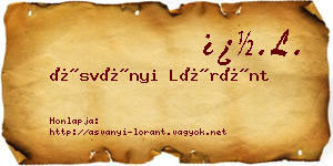 Ásványi Lóránt névjegykártya